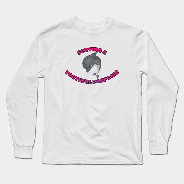 Serving a youthful porpoise - Norm Macdonald Inspired Art Long Sleeve T-Shirt by TheMemeCrafts